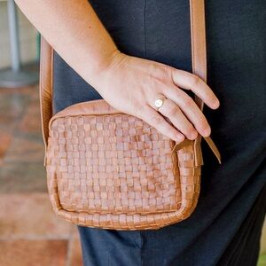 ABLE Brown Leather Crossbody Bag
